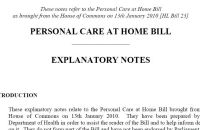 Personal care at home bill